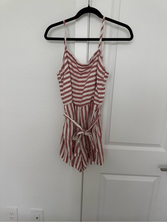 C&C California Pants - C&C California Red and White Striped Tie-Waist Romper